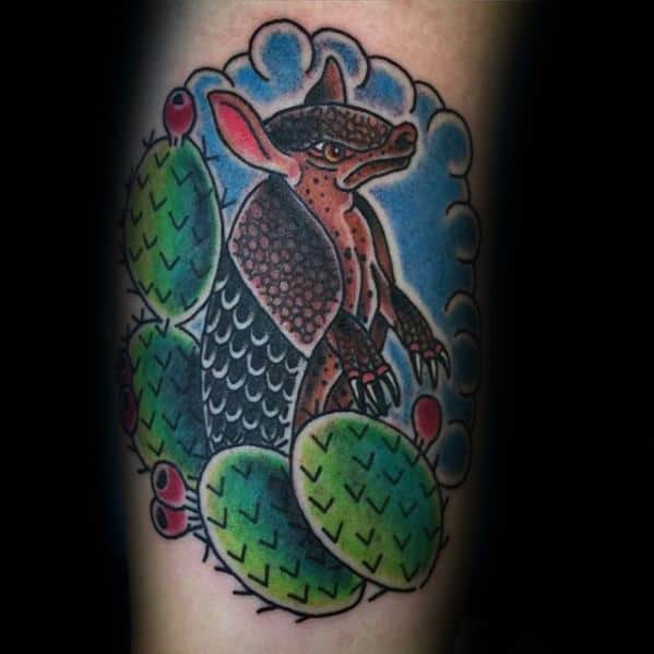 Cute lil armadillo I got today Done by Mark Menne  Mortuary Tattoo in  Mesa AZ  rtraditionaltattoos