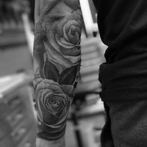 Guy With Badass Rose Tattoo