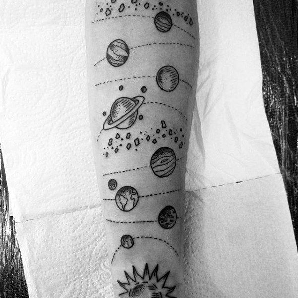 My first tattoo The solar system on my inner forearm no pluto  9GAG