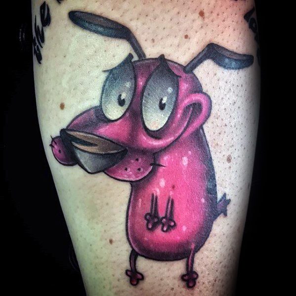 Guy With Courage The Cowardly Dog Tattoo Design