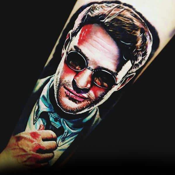 Guy With Daredevil Tattoo Design