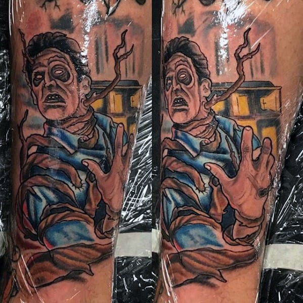 Guy With Evil Dead Tattoo Design