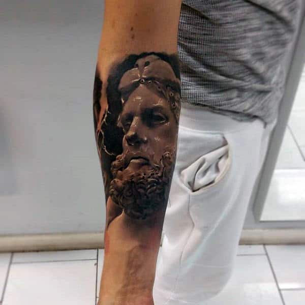 Guy With Hercules Inner Forearm Tattoo Design