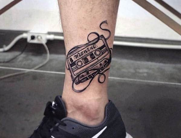 Old School Cassette Tape Chest Tattoo by David Mushaney TattooNOW
