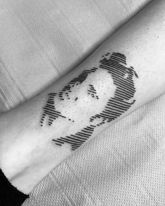 Guy With Lower Leg Elvis Presley Tattoo Design