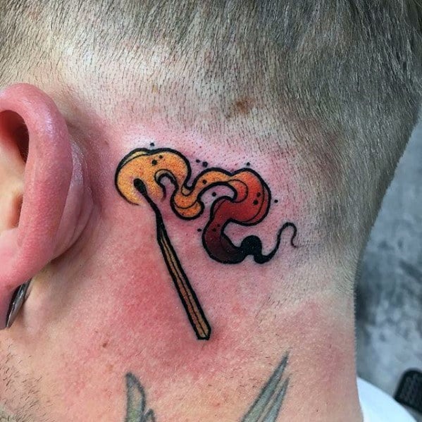 Guy With Matches Tattoo Design
