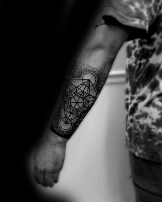 Guy With Metatrons Cube Tattoo Design