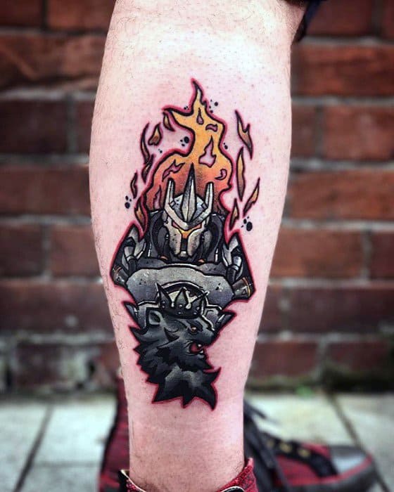 Guy With Overwatch Tattoo Design