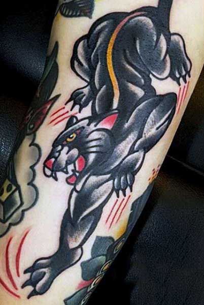 Guy With Panther Paw Tattoos With Scratched Skin