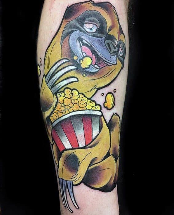 Guy With Popcorn Tattoo Design
