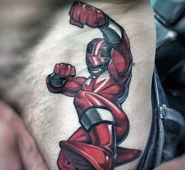 Guy With Power Rangers Tattoo Design