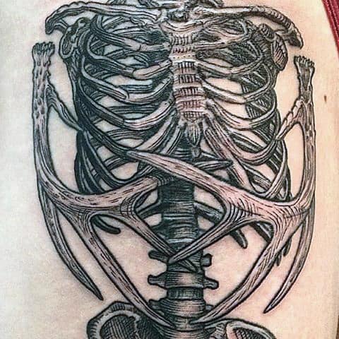 50 Skeleton Tattoos For Men - Spine-Tingling After Life Designs