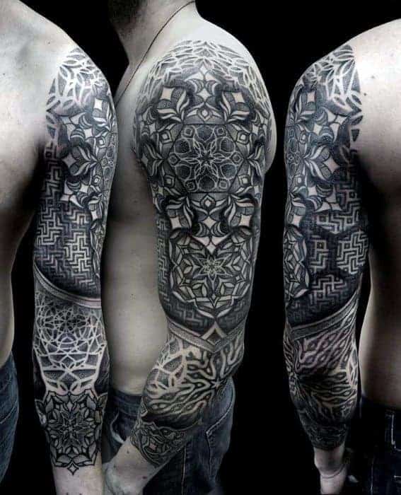 Typ-mit-Ärmel-Mandala-Tattoo-Design