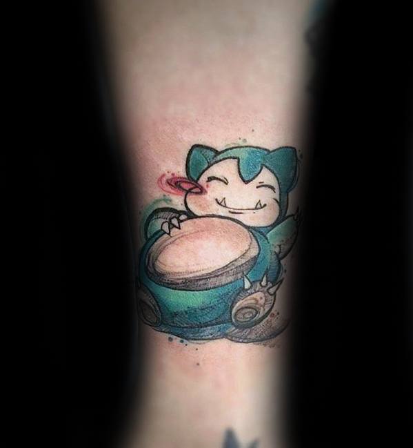 Guy With Snorlax Tattoo Design.