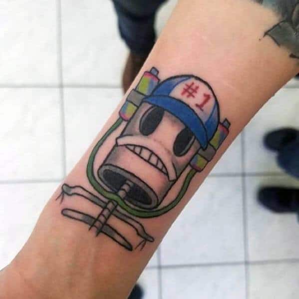 Guy With Spongebob He Was Number One Tattoo Design