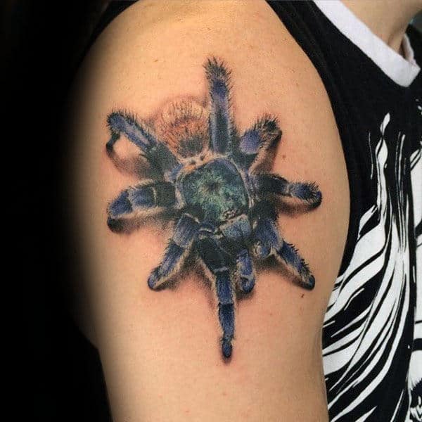 Guy With Tarantula Tatto On Upper Arms