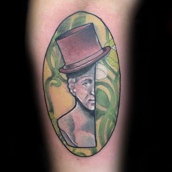 Guy With Willy Wonka Tattoo Design