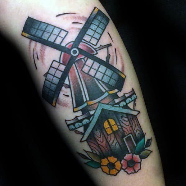Windmill Temporary Tattoo Sticker  OhMyTat