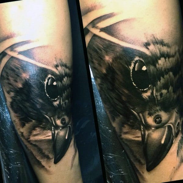 Guys 3d Falcon Arm Tattoos