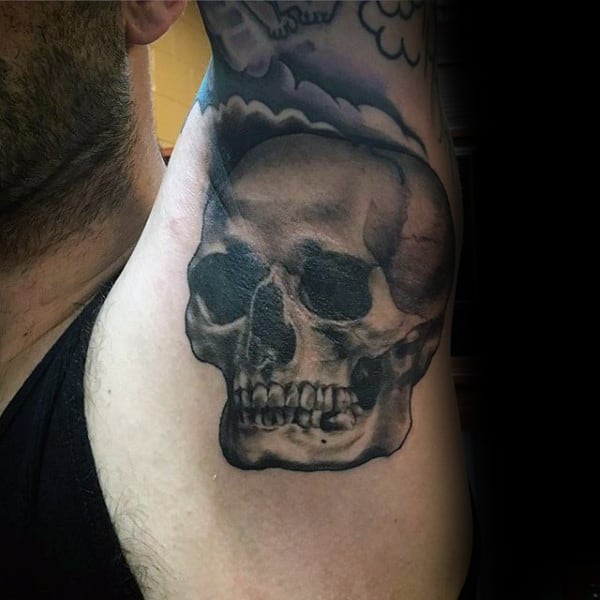 Guys Armpits Skull Tattoo