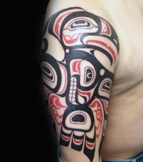 Guys Arms Powerful Haida Tattoo