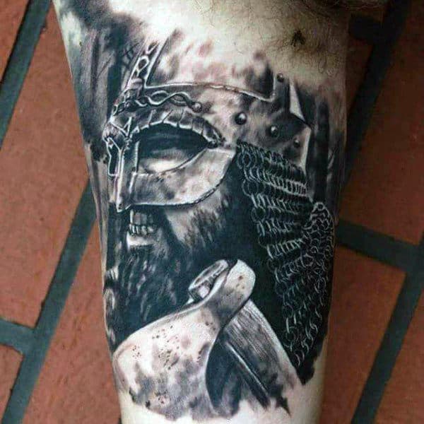 Guys Arms Realistic Warrior Tattoo