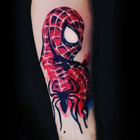 Guys Arms Spiderman Tattoo