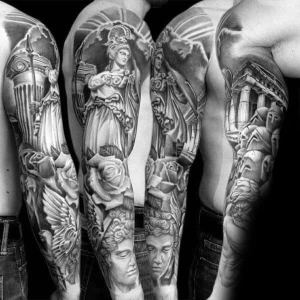 60 Athena Tattoo Designs For Men - Ancient Greek Goddess Ideas