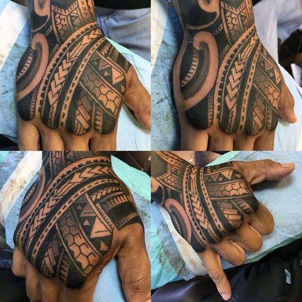 Guys Awesome Hand Polynesian Tribal Tattoos