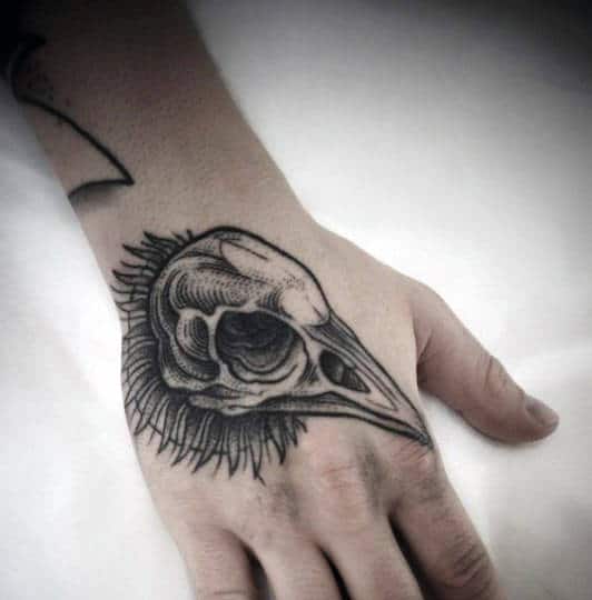 monochromatic bird skull with wings for tattoo design Stock Vector  Adobe  Stock