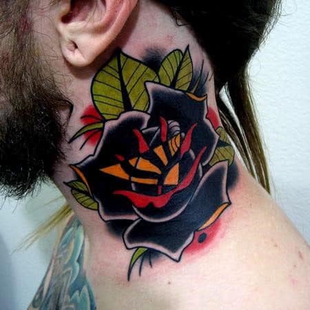 nextluxury blackwork 1 rose neck tattoos