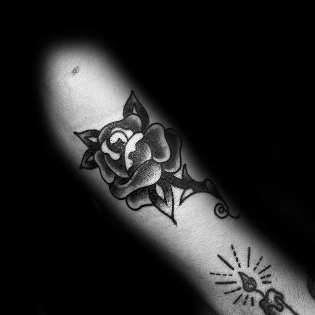 small minimalist simple rose tattoos