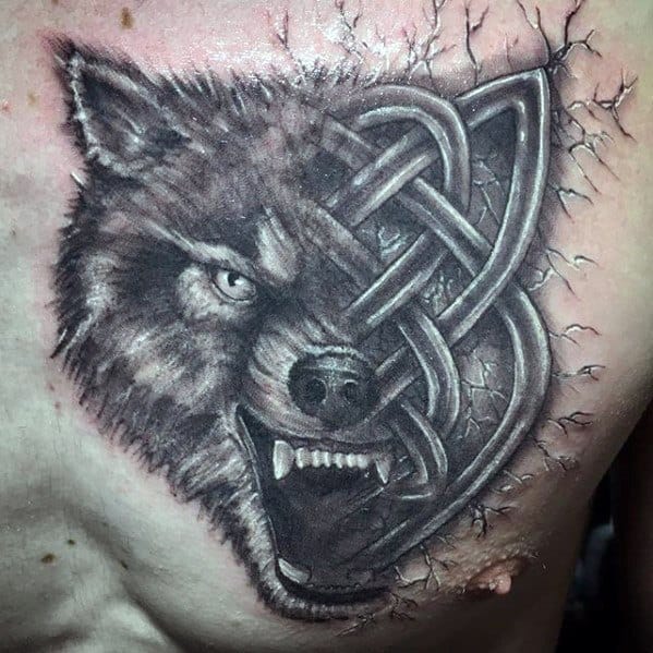 Guys Celtic Wolf Tattoo Design Ideas