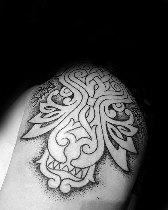 Guys Celtic Wolf Tattoo Designs