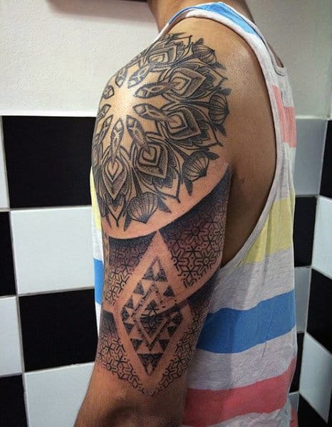 Guys Circle Tattoos Sacred Geometry Designs Half Sleeve