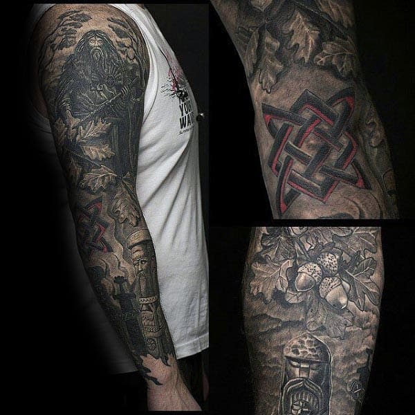 Guys Cool 3d Rune Viking Arm Tattoo