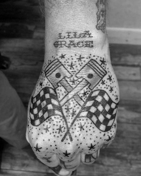 Guys Cool Checkered Flag Tattoo Ideas