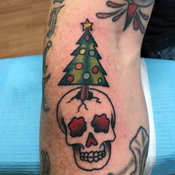 Guys Cool Christmas Tree Tattoo Ideas
