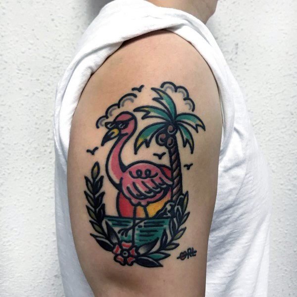 Guys Cool Flamingo Tattoo Ideas