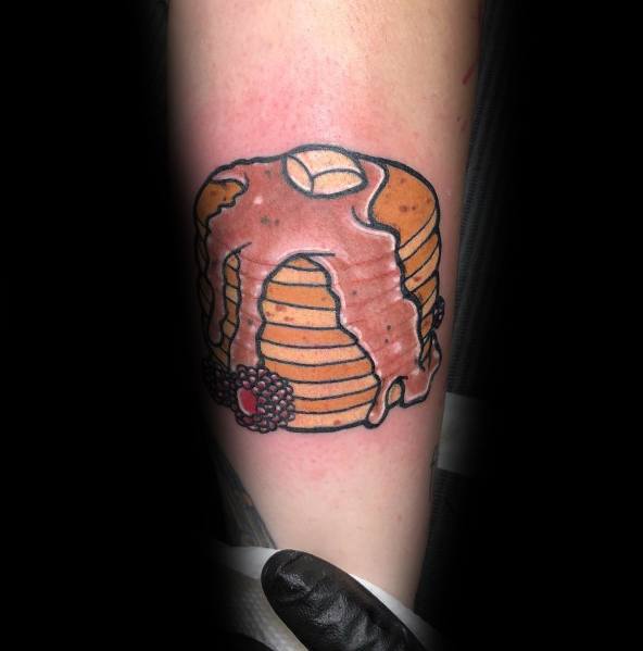 40 Pancake Tattoo Ideas For Men Stacked Hotcake Designs