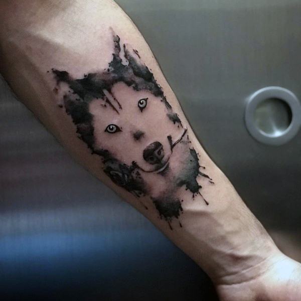 Guys Cool Siberian Husky Tattoo Ideas