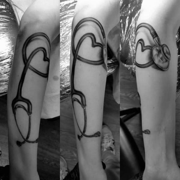 Guys Cool Stethoscope Tattoo Ideas