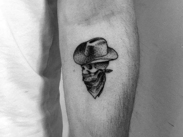 Guys Cowboy Hat Tattoo Design Ideas