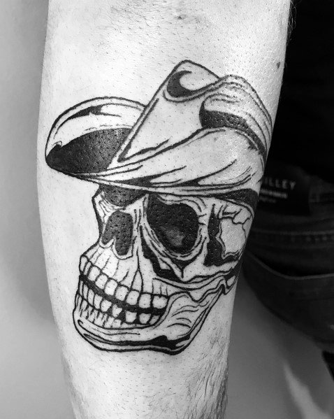 Guys Cowboy Hat Tattoos