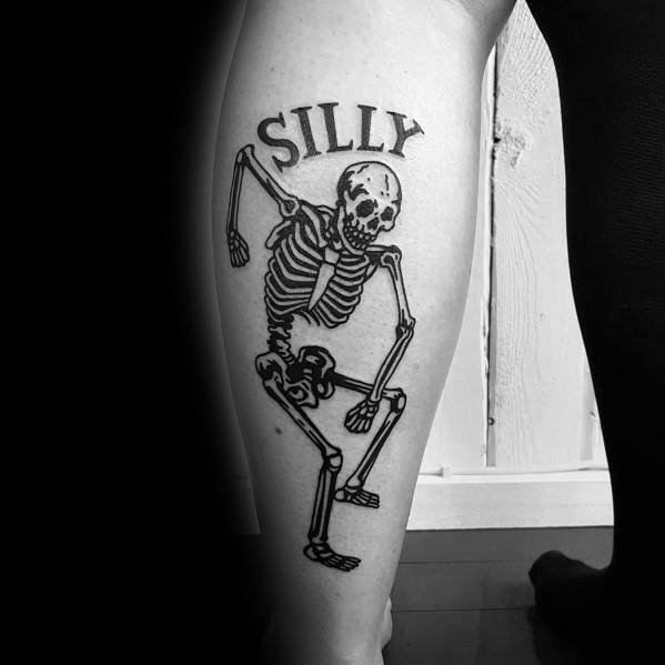 50 Dancing Skeleton Tattoo Ideas For Men Moving Bone Designs