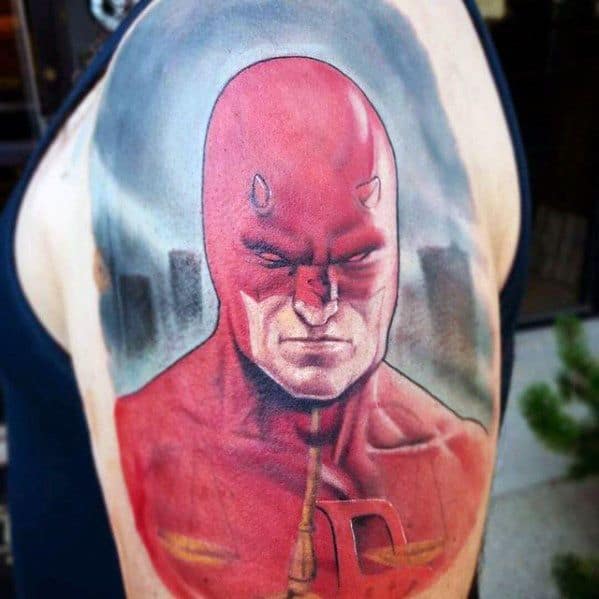 Guys Daredevil Tattoo Design Ideas