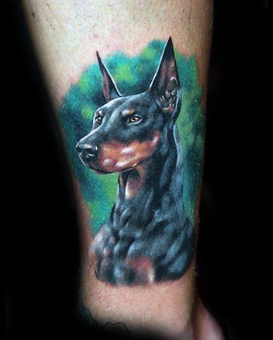Guys Dog Doberman Tattoo