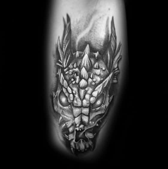 Guys Dragon Skull Tattoo Design Ideas