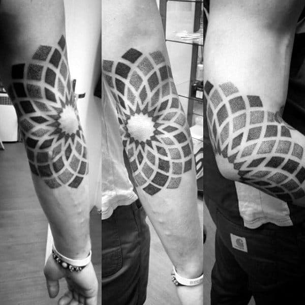Guys Elbow Star Tattoo Designs