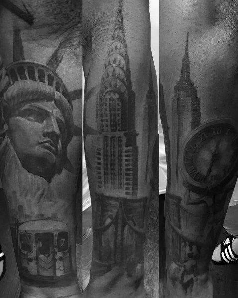 Guys Empire State Building Tattoo Design Ideas